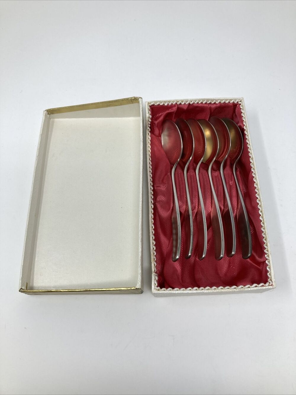 90 21 Silverplate Bavaria Germany Spoon Set 0f 6 Vintage 5.5” Demitasse Dessert